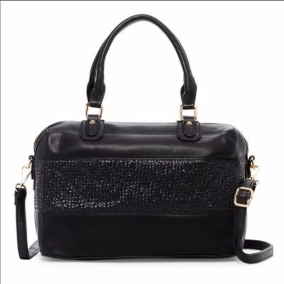 💕 Two-Tone Faux Leather Satchel 💕 - Picture 2 of 3